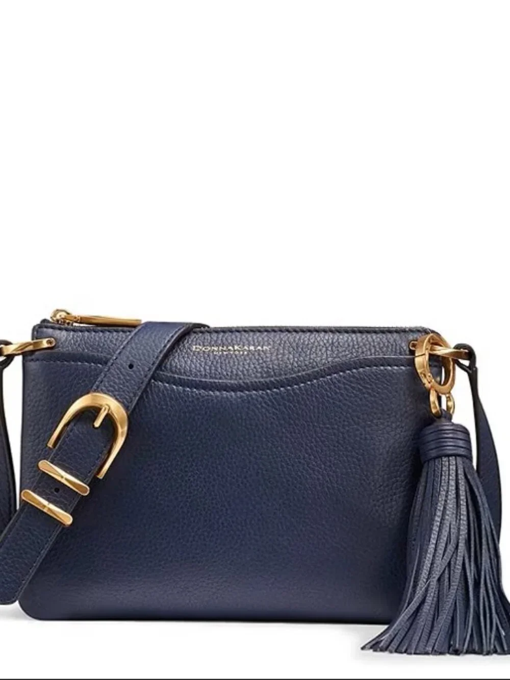 STEAL!!🔥Donna Karan Glenwood Crossbody Dark Night Navy | Genuine Leather - Picture 2 of 13